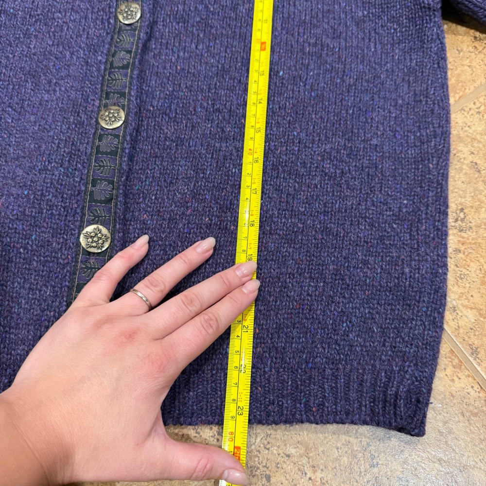Alps Fine Women Apparel Purple Wool Blend Button Cardigan Sweater M Medium USA - Picture 5 of 7